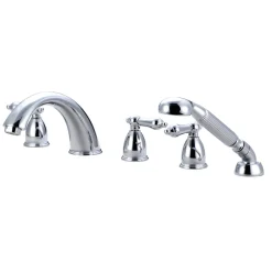 Kingston Brass Heritage 5 Piece Roman Tub Filler with Hand Shower