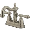 Kingston Brass Heritage Two Handle 4" Centerset Lavatory Faucet with Brass Pop-up