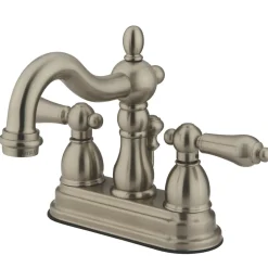 Kingston Brass Heritage Two Handle 4" Centerset Lavatory Faucet with Brass Pop-up