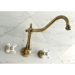 Kingston Brass Heritage Two Handles Wall Mount Tub Filler
