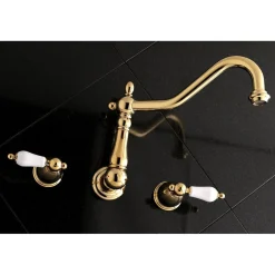 Kingston Brass Heritage Two-Handle Wall Mount Tub Filler