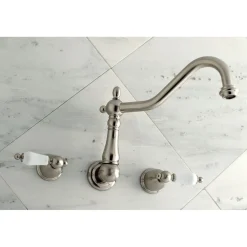 Kingston Brass Heritage Two-Handle Wall Mount Tub Filler