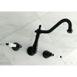 Kingston Brass Heritage Two-Handle Wall Mount Tub Filler