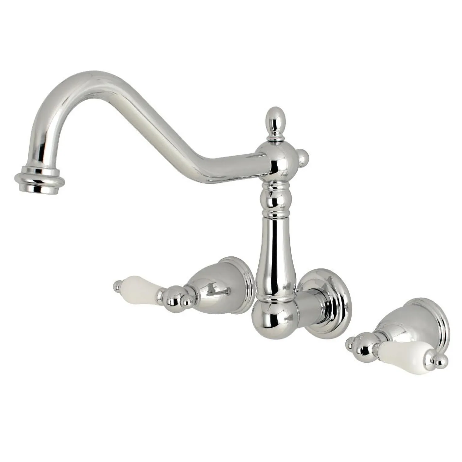 Kingston Brass Heritage Wall Mount 2-Handle Kitchen Faucet