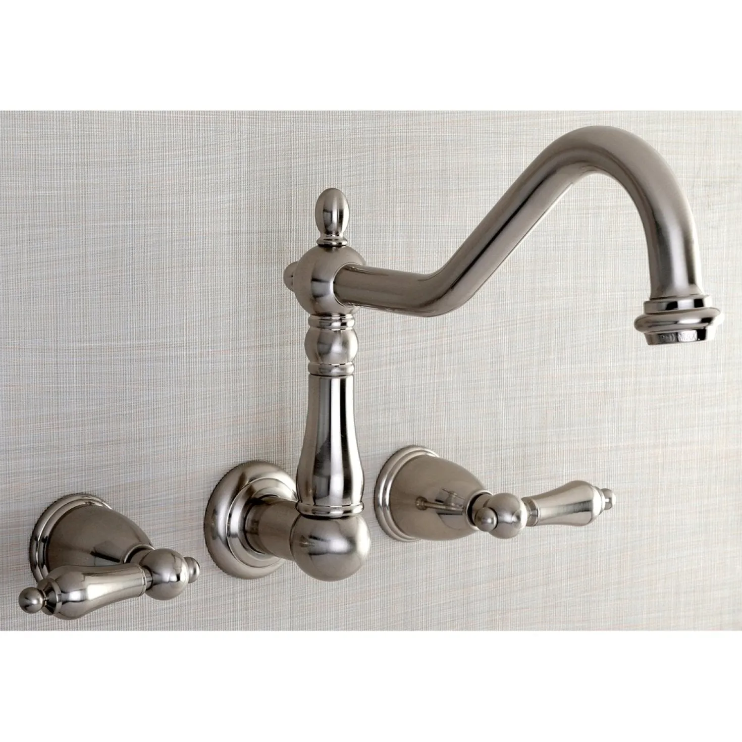 Kingston Brass Heritage Wall Mount 3-Hole Kitchen Faucet