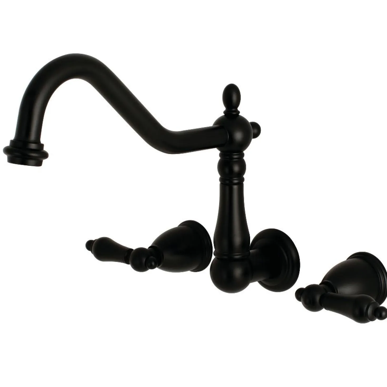 Kingston Brass Heritage Wall Mount 3-Hole Kitchen Faucet