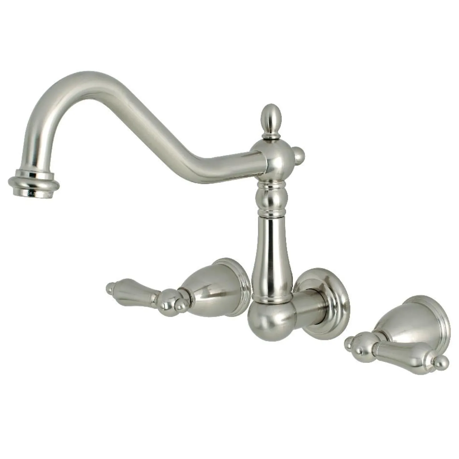 Kingston Brass Heritage Wall Mount 3-Hole Kitchen Faucet
