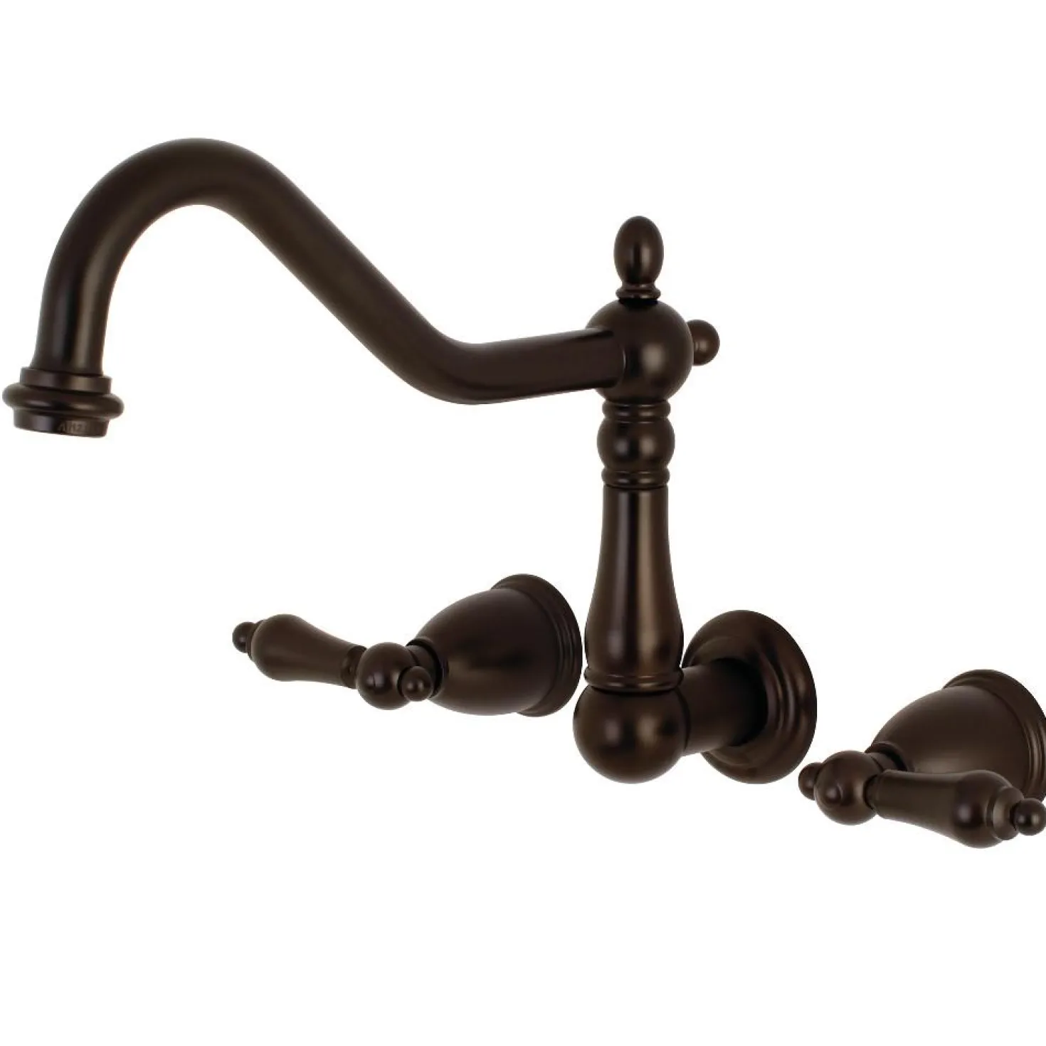 Kingston Brass Heritage Wall Mount 3-Hole Kitchen Faucet