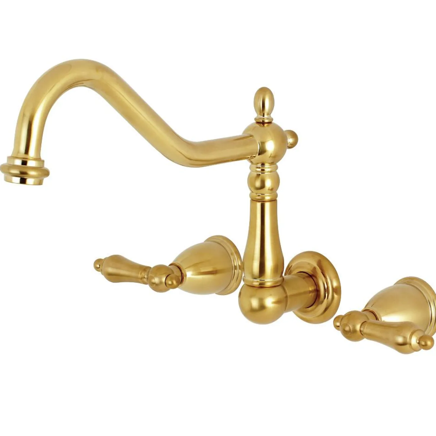 Kingston Brass Heritage Wall Mount 3-Hole Kitchen Faucet