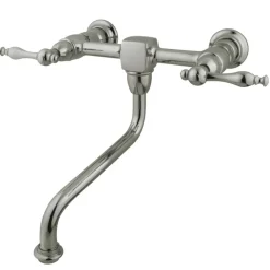 Kingston Brass Heritage Wall Mount 2-Handle Lever Bathroom Faucet