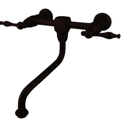Kingston Brass Heritage Wall Mount 2-Handle Lever Bathroom Faucet