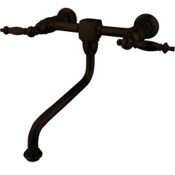 Kingston Brass Heritage Wall Mount Lever Handle Bathroom Faucet
