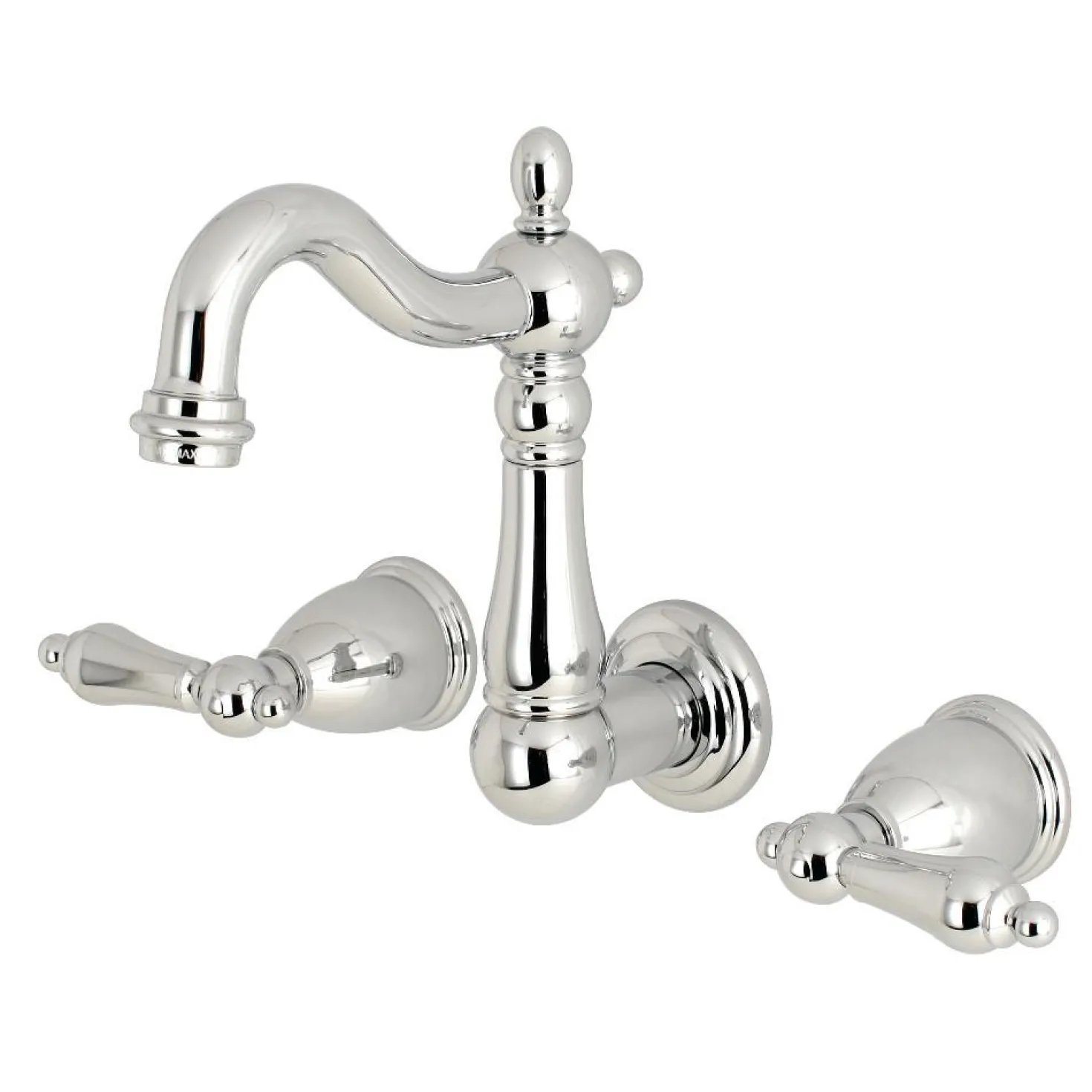 Kingston Brass Heritage Wall Mount 3-Hole Bathroom Faucet