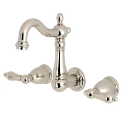 Kingston Brass Heritage Wall Mount 3-Hole Bathroom Faucet