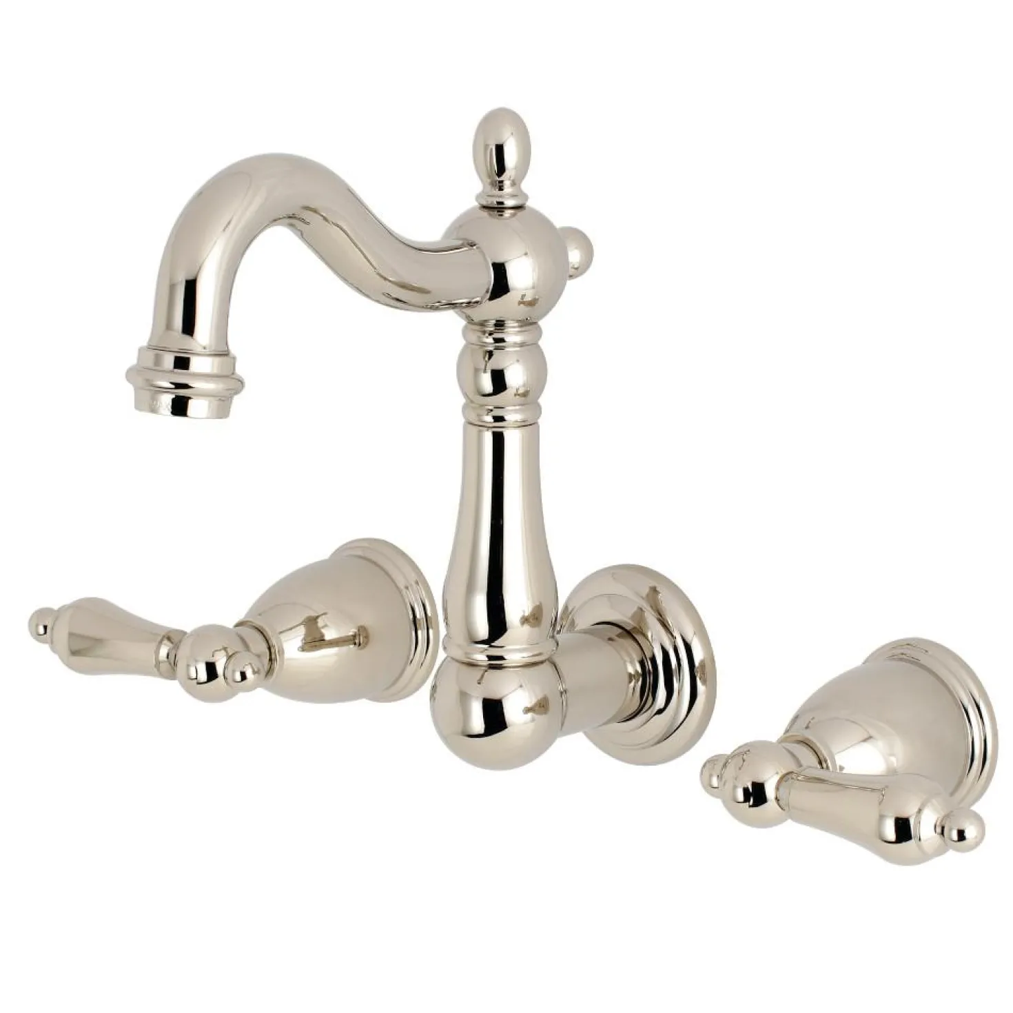 Kingston Brass Heritage Wall Mount 3-Hole Bathroom Faucet