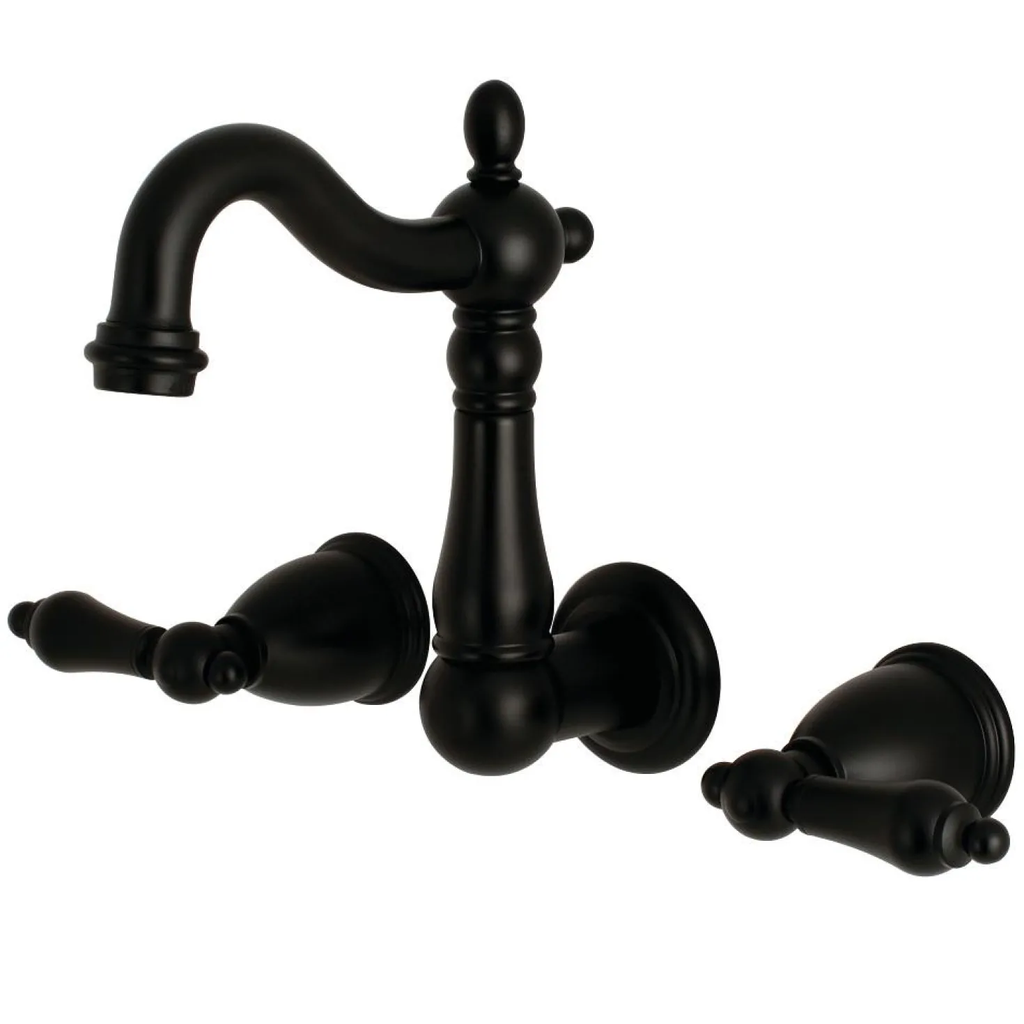 Kingston Brass Heritage Wall Mount 3-Hole Bathroom Faucet