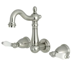 Kingston Brass Heritage Wall Mount 8-Inch Center Bathroom Faucet