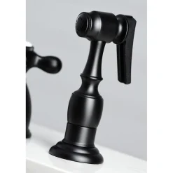 Kingston Brass Heritage Widespread Kitchen Faucet with Brass Sprayer