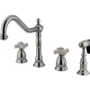 Kingston Brass Heritage Widespread Deck Mount 4-Hole Kitchen Faucet