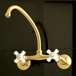 Kingston Brass 2-Hole 2-Handle Wall Mount Kitchen Faucet