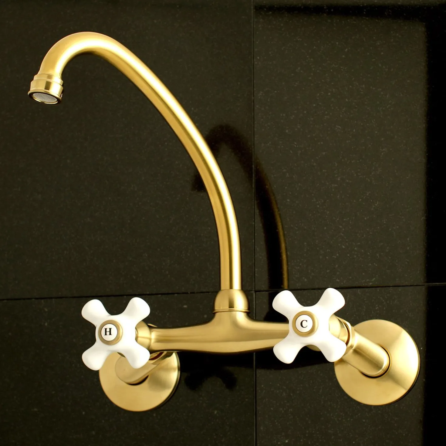 Kingston Brass 2-Hole 2-Handle Wall Mount Kitchen Faucet