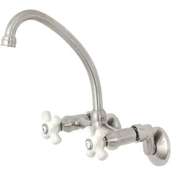 Kingston Brass 2-Hole 2-Handle Wall Mount Kitchen Faucet