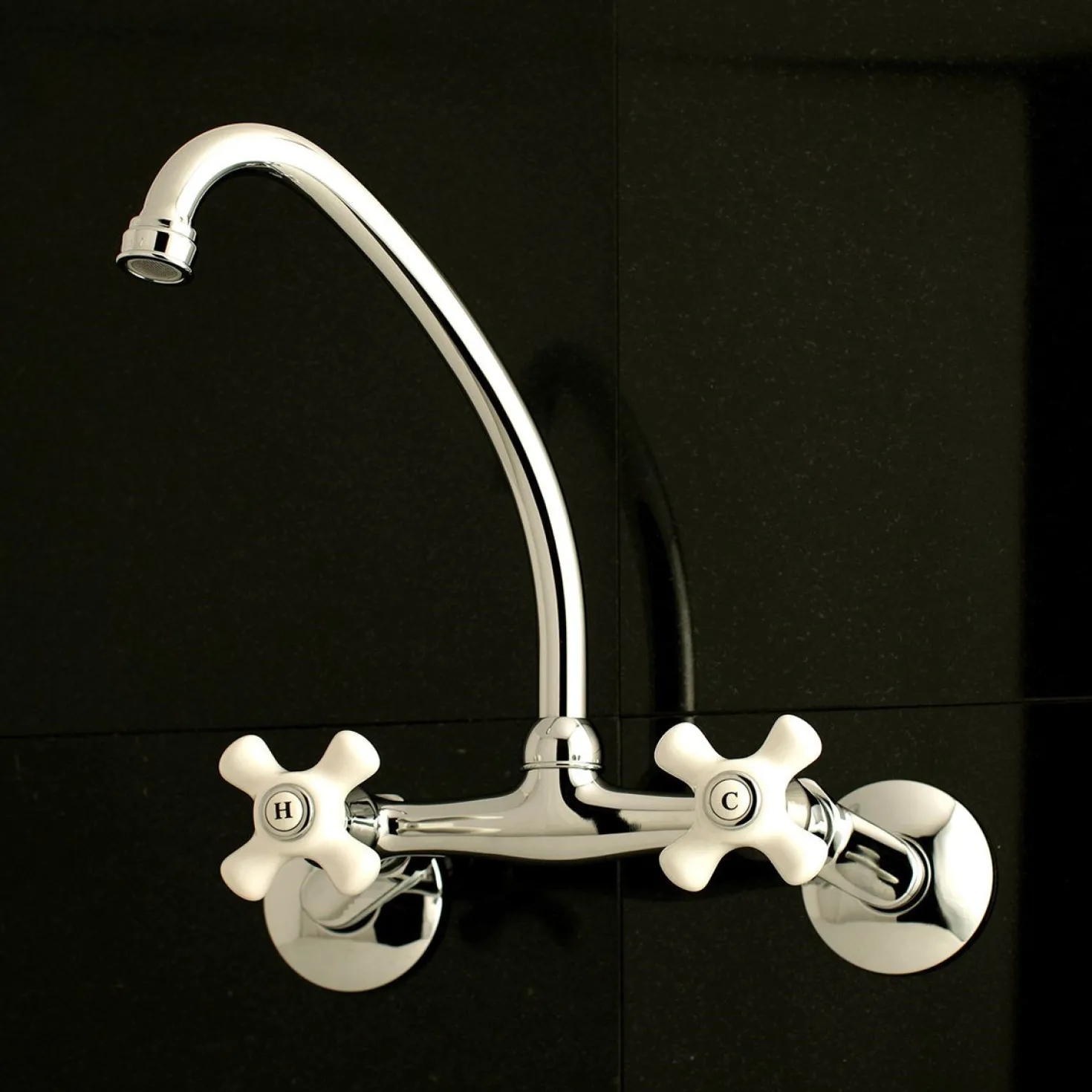 Kingston Brass 2-Hole 2-Handle Wall Mount Kitchen Faucet