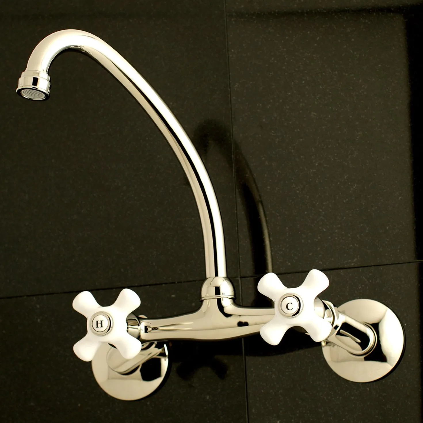 Kingston Brass 2-Hole 2-Handle Wall Mount Kitchen Faucet