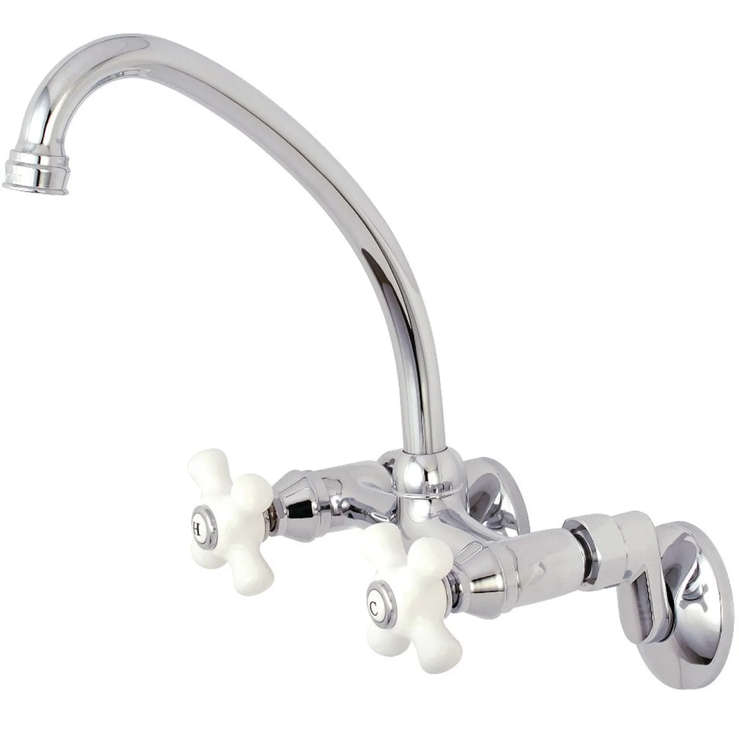 Kingston Brass 2-Hole 2-Handle Wall Mount Kitchen Faucet