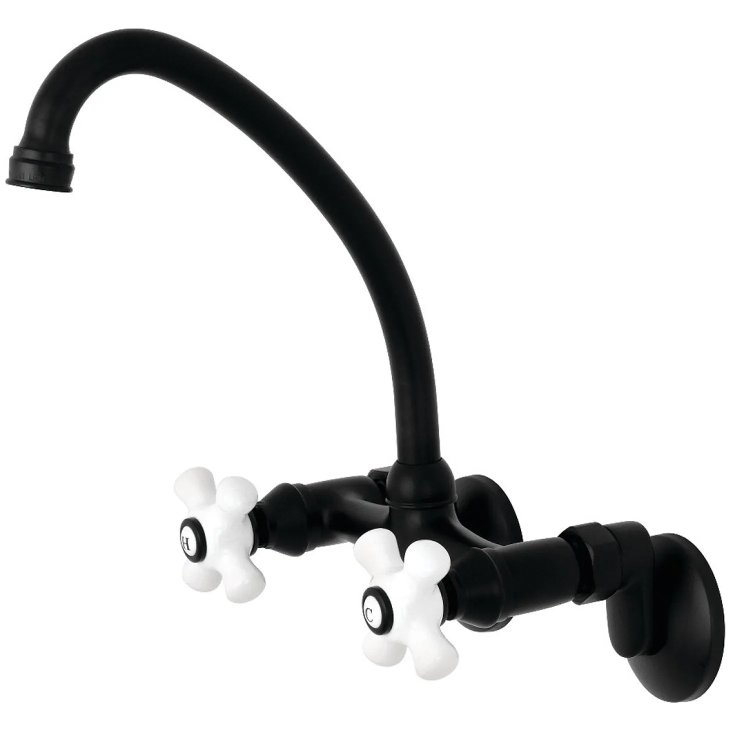 Kingston Brass 2-Hole 2-Handle Wall Mount Kitchen Faucet