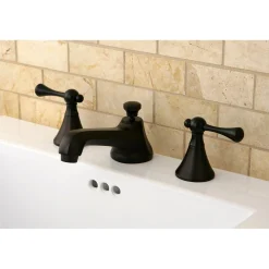 Kingston Brass 3-Hole 8-Inch Widespread Bathroom Faucet with Brass Pop-Up