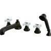 Kingston Brass 5-Hole Roman Tub Filler with Hand Shower