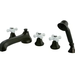 Kingston Brass 5-Hole Roman Tub Filler with Hand Shower