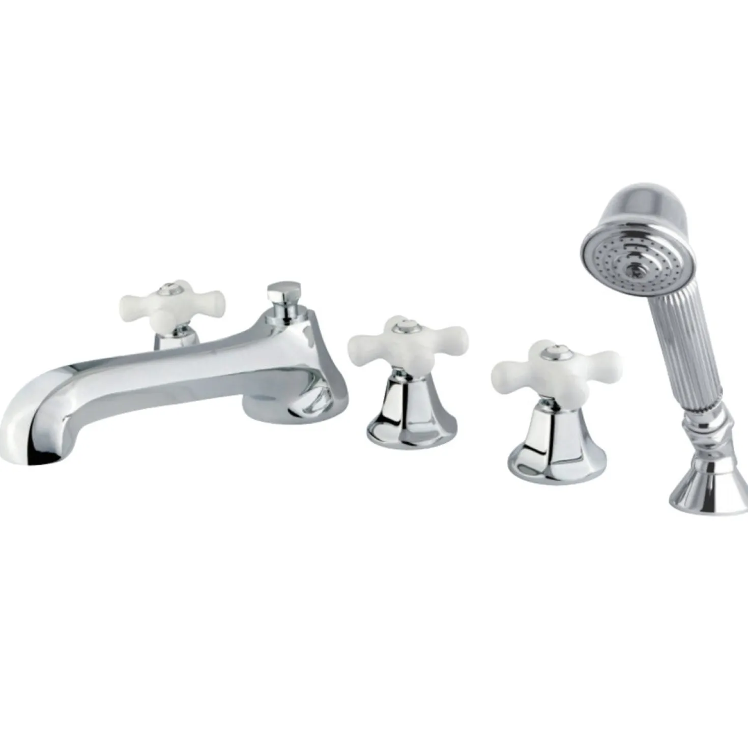 Kingston Brass 5-Hole Roman Tub Filler with Hand Shower