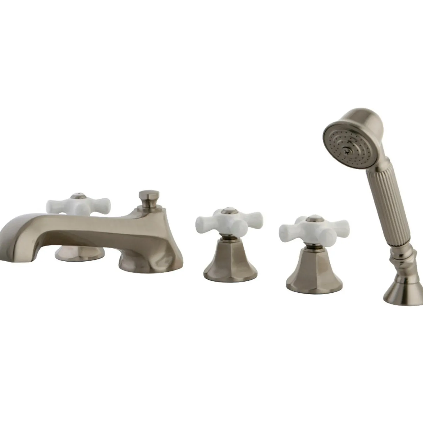 Kingston Brass 5-Hole Roman Tub Filler with Hand Shower