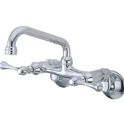 Kingston Brass 6-Inch Adjustable Center Wall Mount Kitchen Faucet