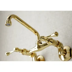 Kingston Brass 6-Inch Adjustable Center Wall Mount Kitchen Faucet