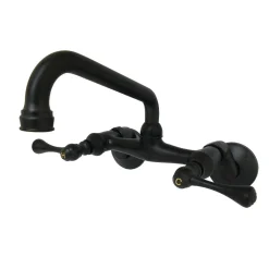 Kingston Brass 6-Inch Adjustable Center Wall Mount Kitchen Faucet