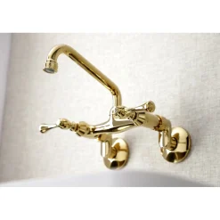 Kingston Brass 6-Inch Adjustable Center Wall Mount Kitchen Faucet