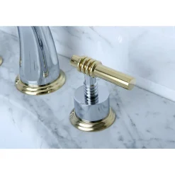 Kingston Brass 8-Inch Widespread Bathroom Faucet with Brass Pop-Up