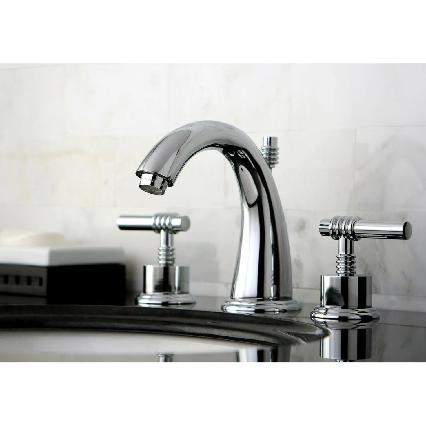 Kingston Brass 8-Inch Widespread Bathroom Faucet with Brass Pop-Up