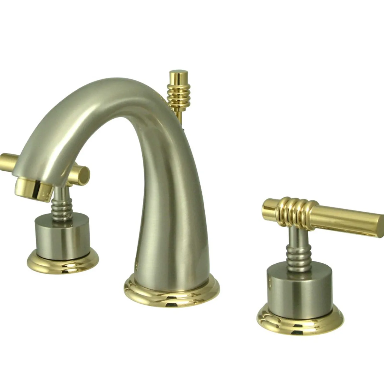 Kingston Brass 8-Inch Widespread Bathroom Faucet with Brass Pop-Up