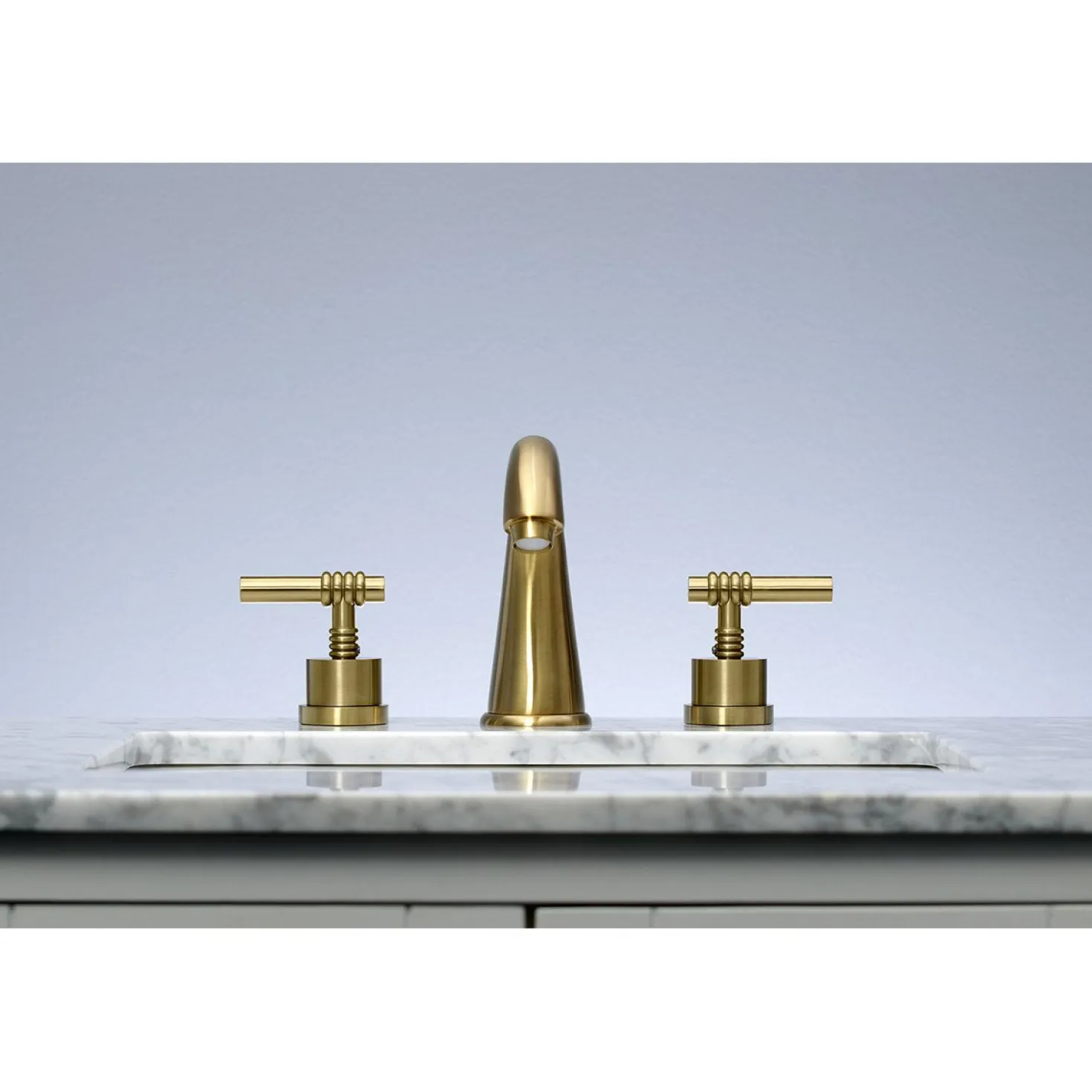Kingston Brass 8-Inch Widespread Bathroom Faucet with Brass Pop-Up