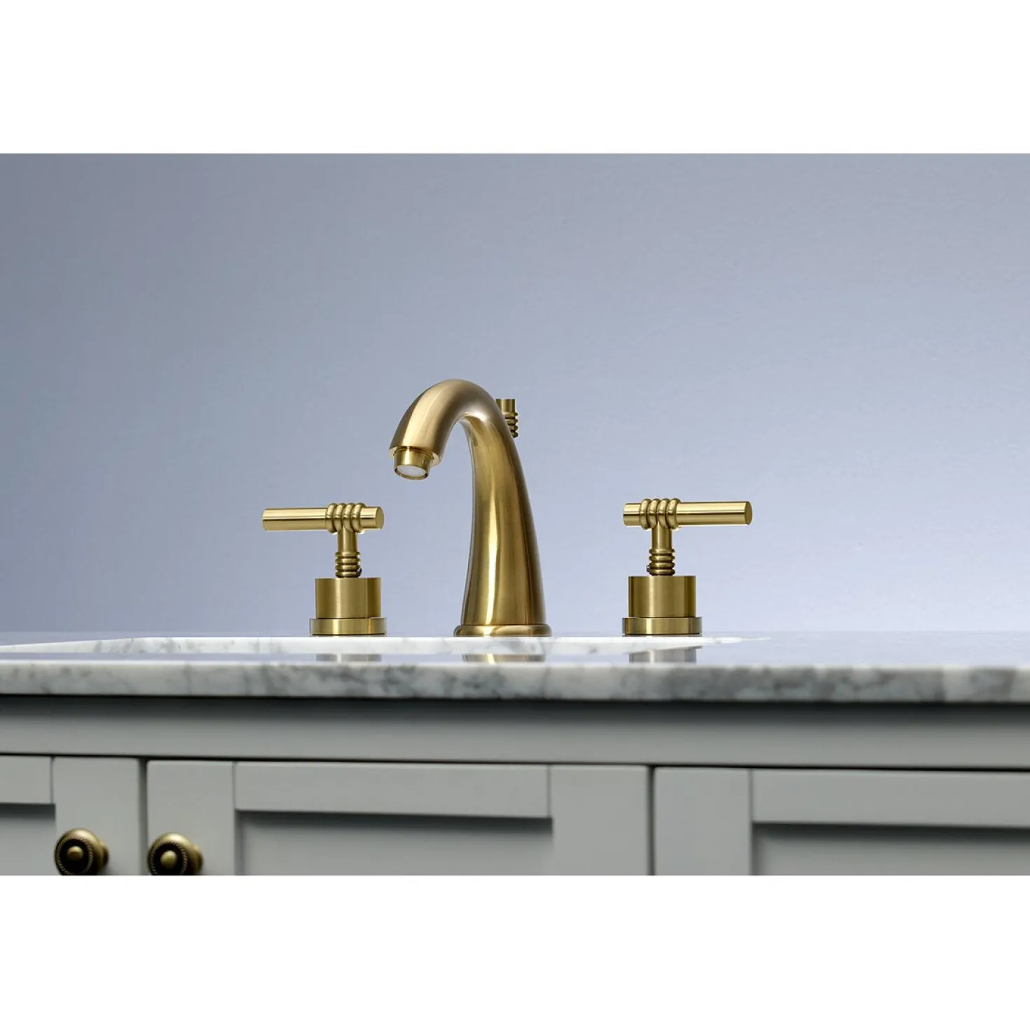 Kingston Brass 8-Inch Widespread Bathroom Faucet with Brass Pop-Up