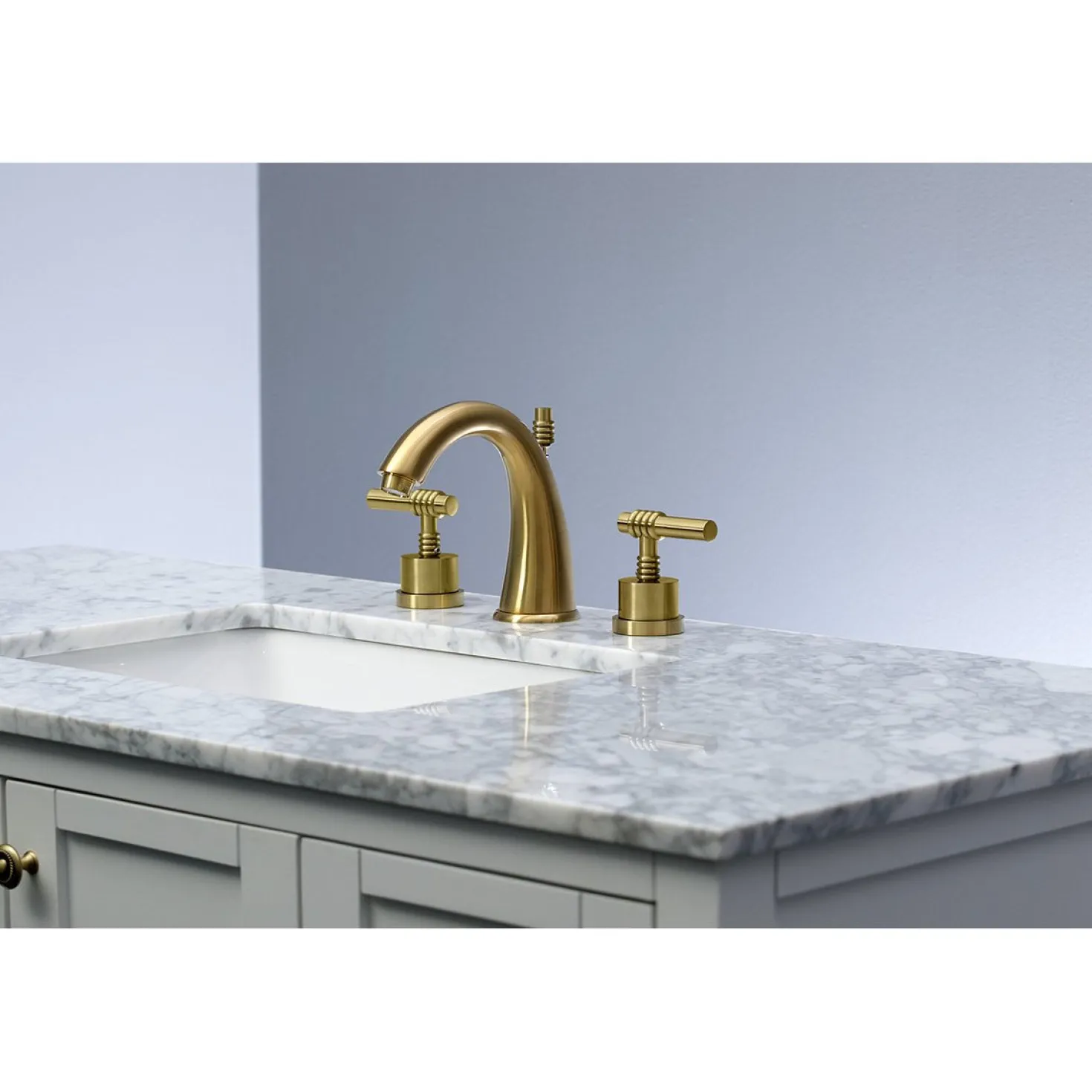 Kingston Brass 8-Inch Widespread Bathroom Faucet with Brass Pop-Up