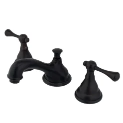 Kingston Brass 8-Inch Widespread Three-Hole Bathroom Faucet with Brass Pop-Up