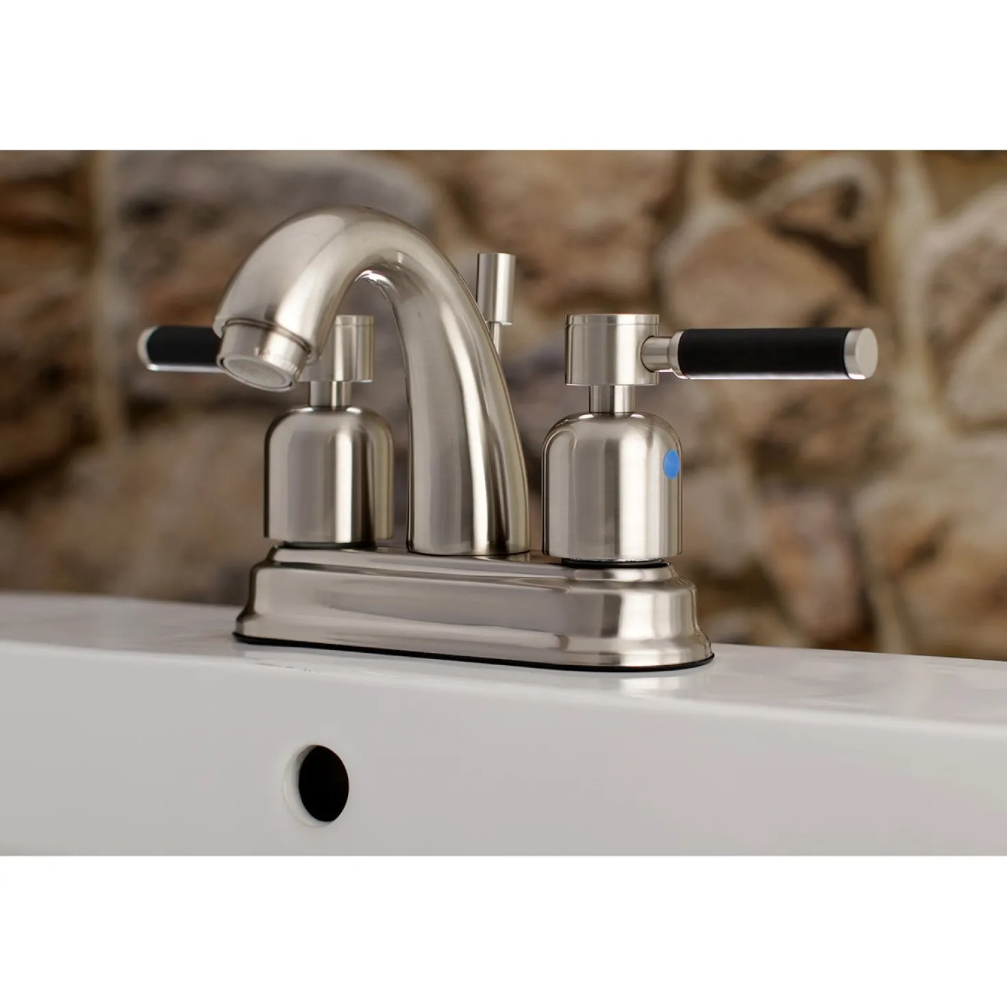 Kingston Brass Kaiser Deck Mount 4-Inch Centerset Bathroom Faucet