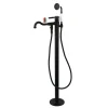 Kingston Brass Kaiser Freestanding Tub Faucet with Hand Shower in Matte Black