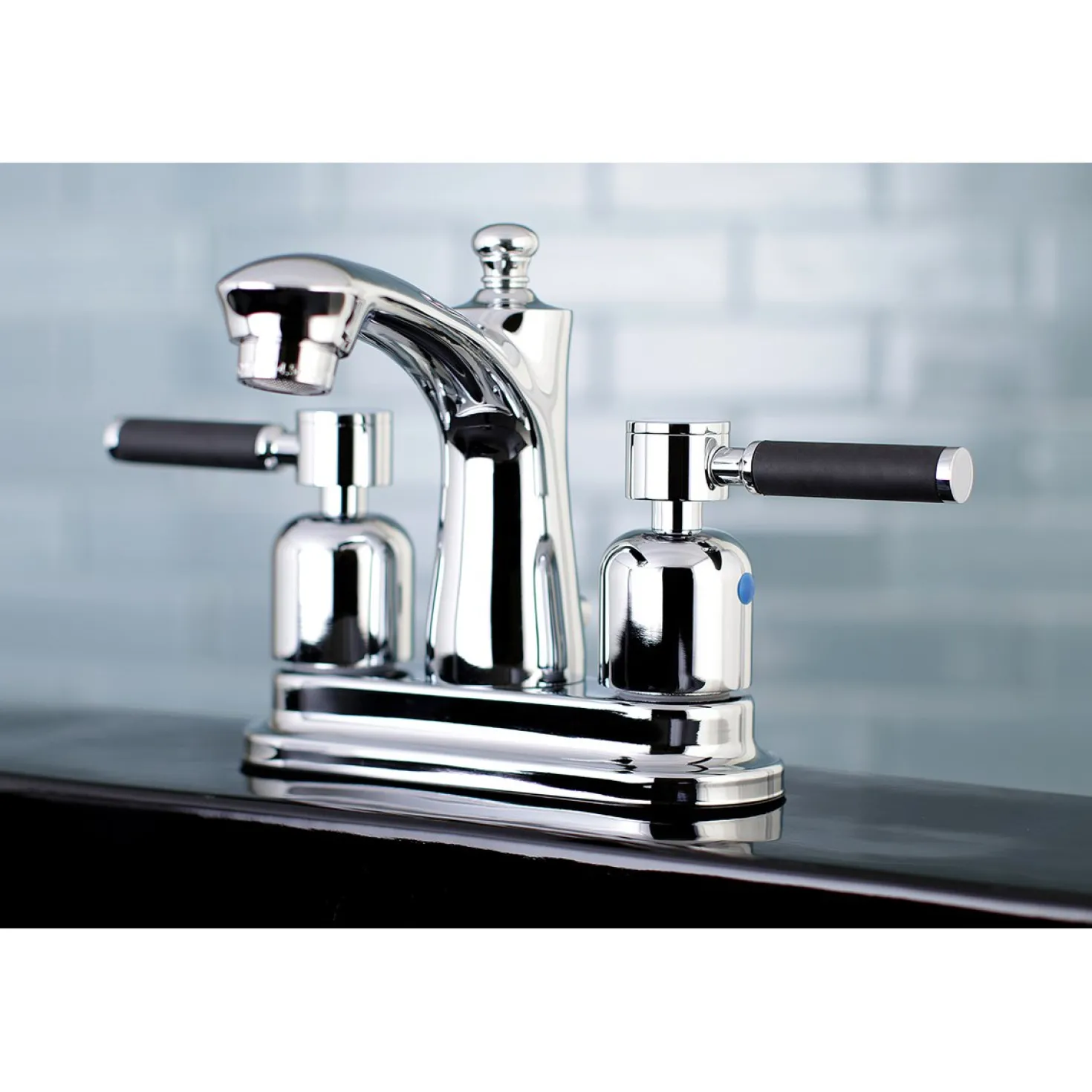 Kingston Brass Kaiser 4-Inch Centerset Lever-Handle Bathroom Faucet