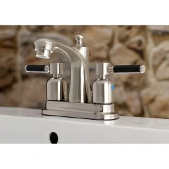 Kingston Brass Kaiser 4-Inch Centerset Lever-Handle Bathroom Faucet